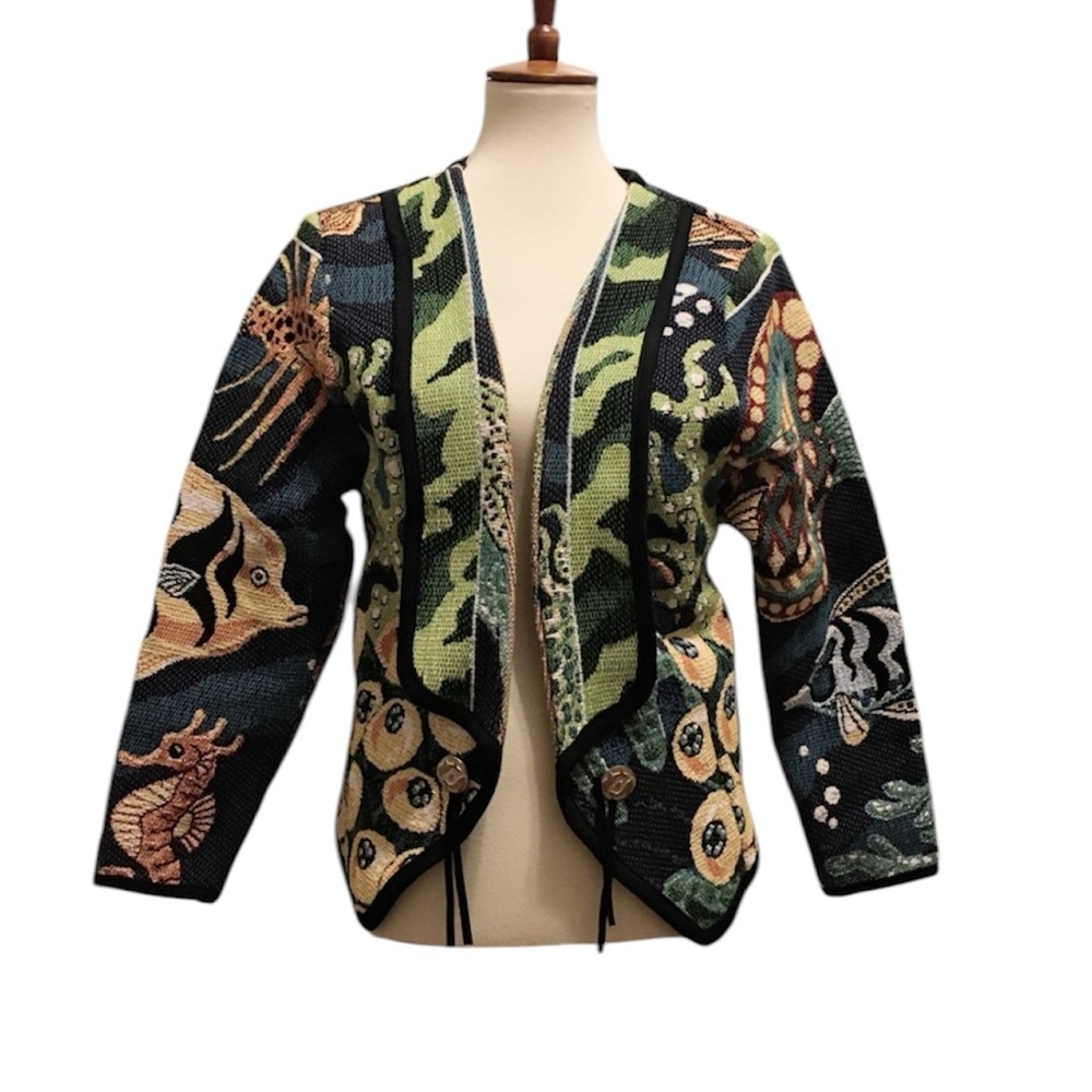 Artistic Multicolor Knit Jacket